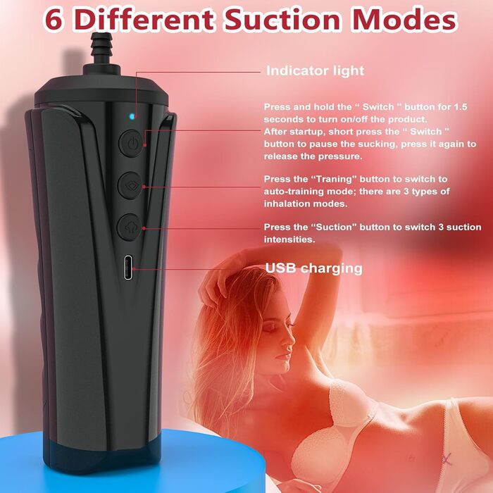 Електрична мульчирувальна помпа для секс-іграшок для жінок - Автоматична кліторальна та вагінальна помпа, соска-висмоктувач з 6 режимами - Інтимна секс-іграшка для стимуляції клітора та вагіни - Для жінок та пар