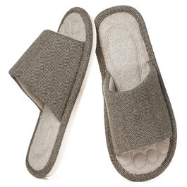 Унісекс домашні капці Dokela з ефектом пам'яті (Memory Foam), дихаючі бавовняні тапочки з відкритим носком, протиковзкі, коричневі, розмір 37/38 EU