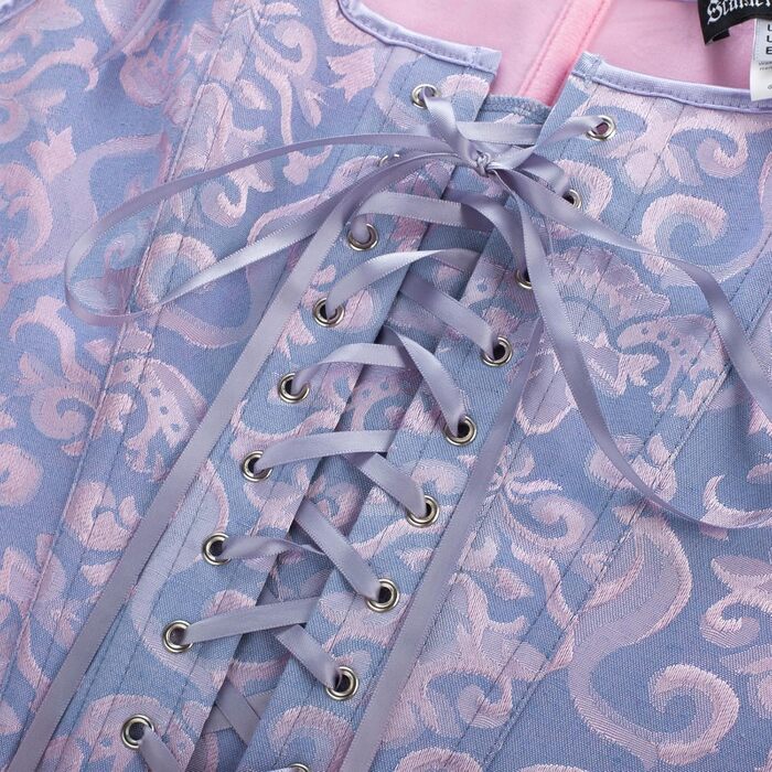 Корсет-жилет Steampunk SCARLET DARKNESS жіночий, фіолетовий жакард, середньовічний стиль, шнуровка