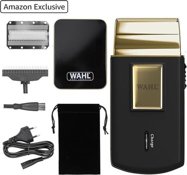 Електрична бритва для подорожей Wahl Travel Shaver Gold Edition — акумуляторна компактна машинка для гоління чоловіків, золотиста