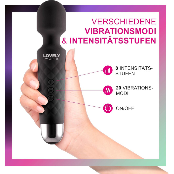 Вібратор для жінок Lovely Wand - бездротовий, водонепроникний, 20 режимів вібрації, акумуляторний