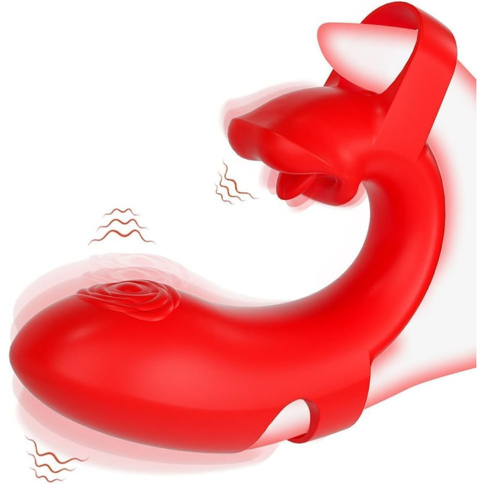 Вібратор для клітора з функцією язика – стимулятор, 10 режимів вібрації, водонепроникний та перезаряджуваний, міні вібратор з силікону для G-точки та сосків, еротична іграшка для жінок та пар