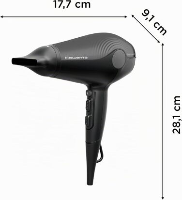 Фен для волосся Rowenta Silent 2100 CV6430F0 UltraSilence: 2100 Вт, іонізація, компактний, з дифузором