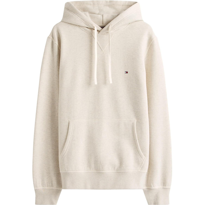 Чоловічий худі Tommy Hilfiger Seasonal Fleece з кишенею-кенгуру, бежевий (Heathered Oatmilk), розмір XXL