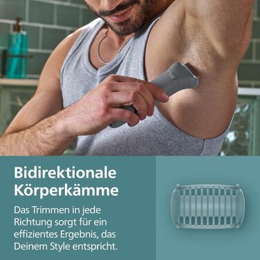 Тример для тіла та інтимних зон Philips Bodygroom Series 3000 BG3480/15, водонепроникний, з системою захисту шкіри, 80 хв роботи