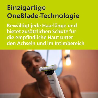 Тример для інтимних зон Philips OneBlade Intimate QP1924/30 для гоління та стрижки з захистом шкіри, 2 змінні леза