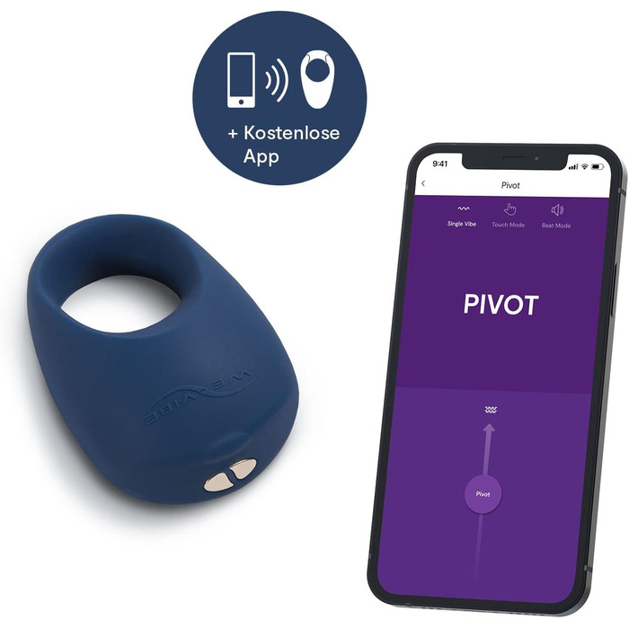 We-Vibe Pivot - вібруючий кільцевий масажер для чоловіків з силікону, Bluetooth, водонепроникний, блакитний