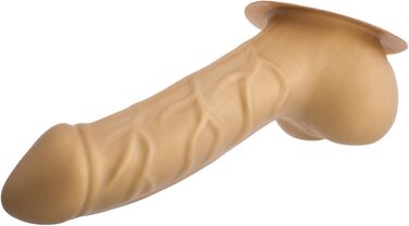 Латексний пеніс-чохол Carlos Schaftlänge 15см, золото, з основою для прикріплення до латексу - реалістичний пеніс-сleeve з великим мошонкою та виразною головкою. Зроблено в Німеччині.