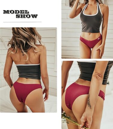 Набір жіночих бразильянів (10 шт.) FINETOO – зручна бавовняна білизна, набір трусиків-бразильянів, жіноча білизна, безшовні трусики, трусики-хіпстер, мікс кольорів