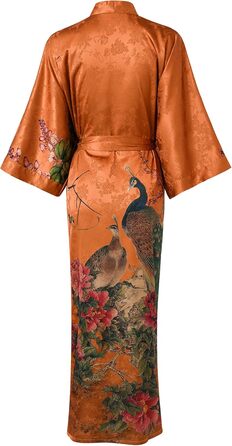 Жіночий халат Ledamon з квітковим принтом - довгий, класичний халат/піжама (один розмір, золотистий)