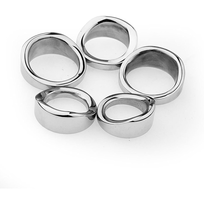 Сталевий кільце для статевого члена з наконечником (5 шт.) - інтимна іграшка для чоловіків, SM, кільце для яєчок, контроль еякуляції