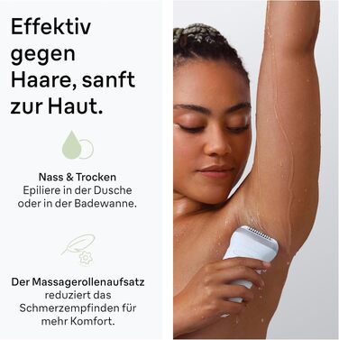 Епілятор Braun Silk-épil 7 7-011 для жінок, сріблястий: водонепроникний, для вологого та сухого використання, з бритвою та набором аксесуарів