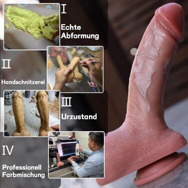 Реалістичний дилда, 20.7 см, з матеріалу, сумісного з тілом, для жінок, з присоском, Williams