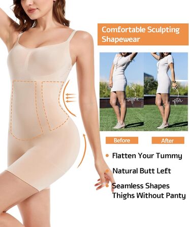 Корсет для схуднення HAPERX Hapewear для жінок, модельний корсет, чорний (XL, Бежевий - повний боді)