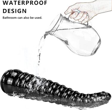 Анальний плагін YXBLV Extra Large 33см з присоскою для масажу G-точки та простати. Іграшка для дорослих, чорний.