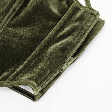 Корсет жіночий Ренесанс SCARLET DARKNESS, оливковий, з мереживом та шнурівкою