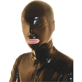 Маска з латексу для BDSM, Fetish, Cosplay - чорна з блискавкою