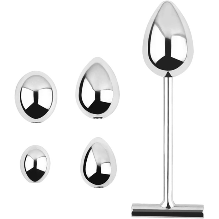 Анальний масажер Axcroo з 5 знімними кульками. Металевий анальний стимулятор, вібратор для жінок та чоловіків. Набір анальних кульок, анальний дільник, стимулятор G-точки.