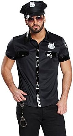 Чоловіча сорочка Party Discount, чорна, розмір 50. Стиль: поліцейський