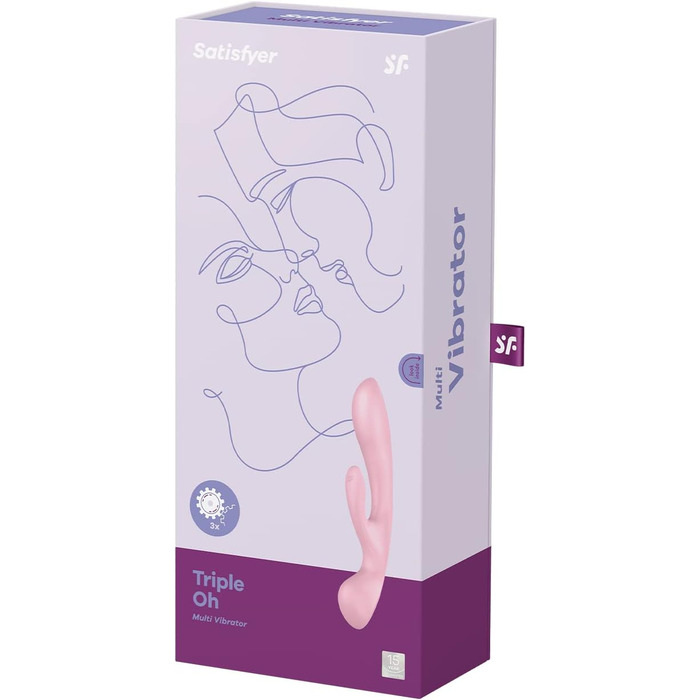 Вібратор для жінок Satisfyer Triple Oh G-Punkt з 3 моторами | Гінекологічний вібратор | Водостійкий (IPX7) | 20 режимів | Рожевий
