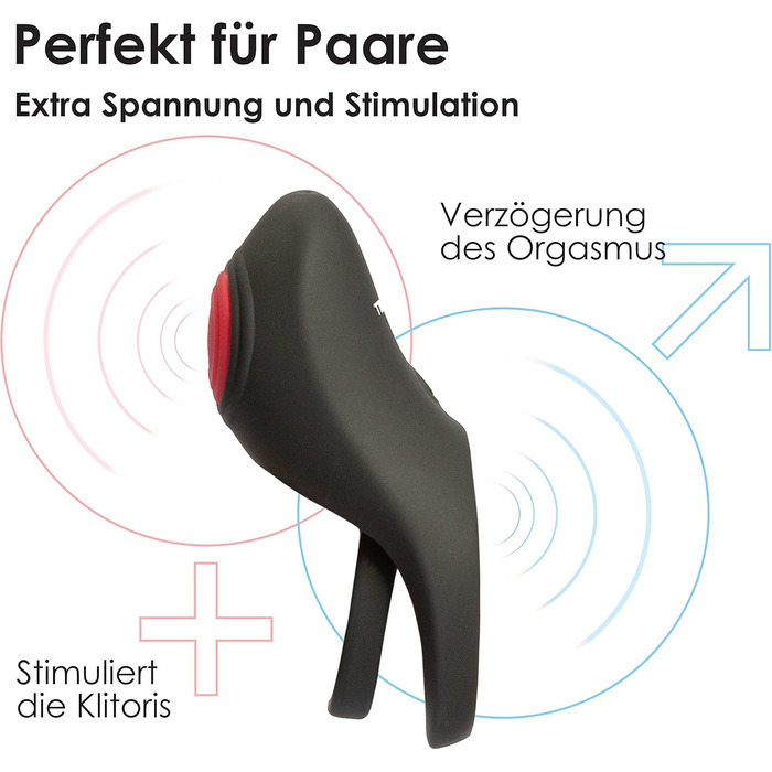 Вібруючий кільце для статевого члена з пультом дистанційного керування - секс-іграшка для пар, чорний