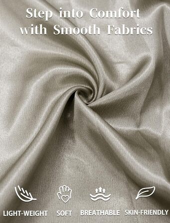 Халат жіночий FEOYA з шовковистого атласу, халат для дому, сексуальний халат з V-подібним вирізом, для вечірки, весілля, сімейного відпочинку (сірий, M)