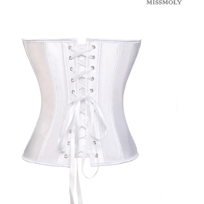 Корсет Miss Moly для жінок з атласу, Burlesque, модельний, Overbust, топ, білий