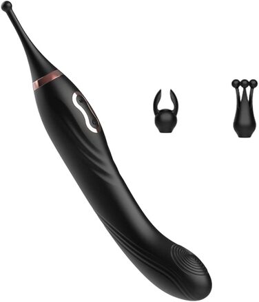 Вібратор клітора високої частоти Xuomt для жінок: стимуляція G-точки та клітора, заміна головки, силікон, чорний