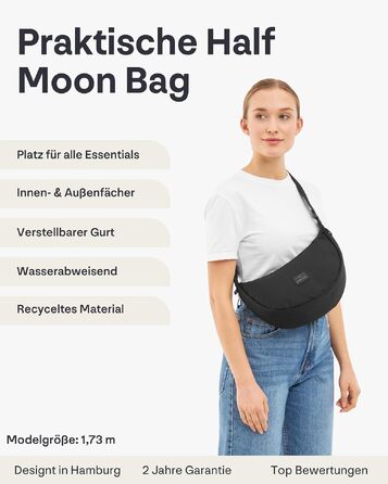 Чоловіча сумка-месенджер Johnny Urban Ally Medium Half Moon, бордова (3,3 л)