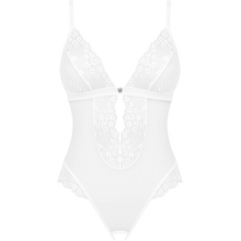 Сексуальний жіночий комплект спідньої білизни Selente Love & Fun: боді/відкритий боді та шовкова маска для очей, виготовлено в ЄС, розмір M-L, білий