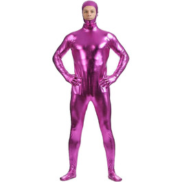 Чоловічий латексний комбінезон з відкритим обличчям - фіолетовий (DS, Halloween, клубний)