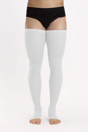 Компресійні панчохи проти тромбів Relaxsan M1370A для жінок та чоловіків, 25-32 mmHg, відкриті, без шкарпеток, Клас 2, K2 XL, білі [2 пари]