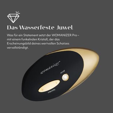 Womanizer PRO W500 - вібратор для стимуляції клітора, GOLD EDITION, чорний та золотий, 12 інтенсивностей, водонепроникний