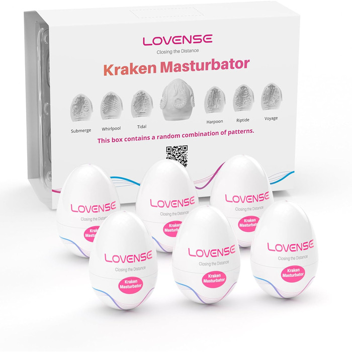 LOVENSE Kraken - чоловічий мастурбатор, яйцеподібний, 6 шт.