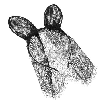 Голосний обруч з вушками кролика та мереживною маскою для жінок