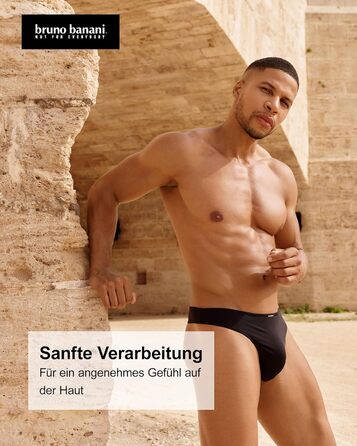 Труси чоловічі Bruno Banani 4 шт. - Мікрофібра, дихаюча тканина, низька посадка, чорний/темно-синій/червоний/білий