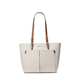 Жіноча сумка-сатчел Michael Kors Double Pocket Satch бежевого кольору