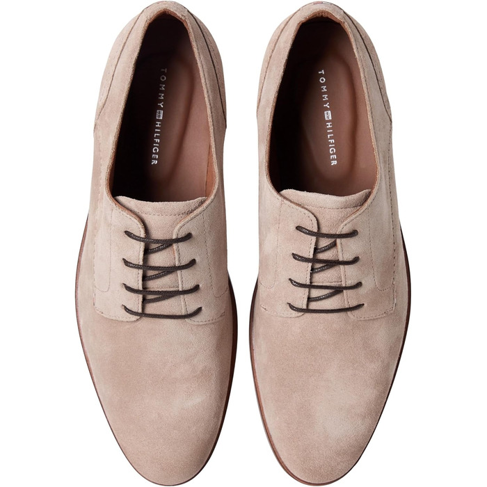 Чоловічі туфлі Derby Tommy Hilfiger Suede Dress Shoe (FM0FM05776) із замші, бежеві (Coastal Taupe), розмір 43 EU