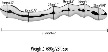Анальний плуг GUYOS Doppelkopf з нержавіючої сталі, 680г - стимулятор G-точки, масажер простати, для пар, початківців