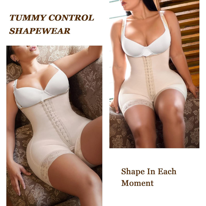 Корсет YIANNA для жінок: формування живота, сильне формування, висока компресія, боді, комбінезон, бежевий 3XL