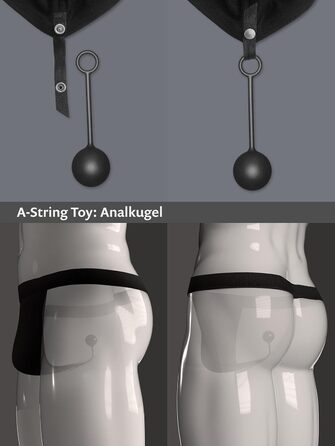 WILDYOU A-String Kilian Plug Tanga XL Чорний - сексуальна білизна для дорослих