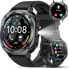Смарт-годинник TIMU для чоловіків, 1.45' AMOLED дисплей, можливість дзвінків, 115+ спортивних режимів, моніторинг пульсу, сну та кроків, водонепроникність IP68, сумісність з Android та iOS