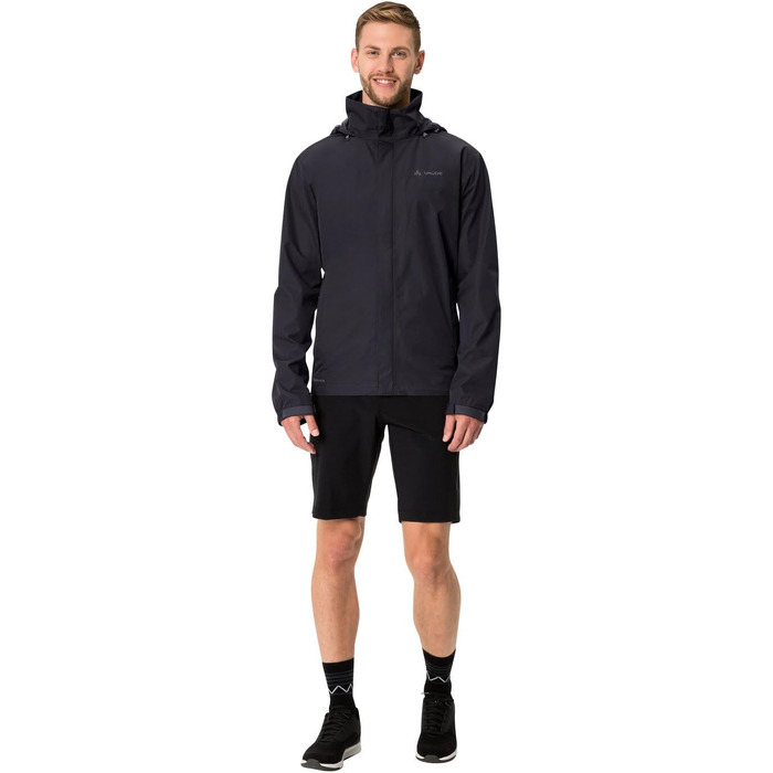 Чоловіча вітро- та водонепроникна куртка VAUDE Escape Light Jacket, дихаюча легка куртка для дощу, чорна, розмір 4XL