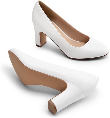 Жіночі класичні туфлі-човники Dream Pairs з закритим носком, білі, розмір 40 EU