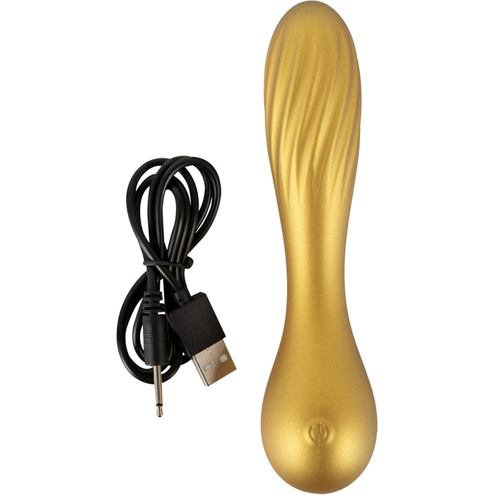 Вібратор Sweet Smile Flexible - 3,3 см (Металевий завиток, Золото)