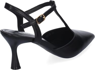 Жіночі елегантні туфлі-човники Stiletto на підборах з гострим носком та ремінцем, чорні (розмір 37 EU)