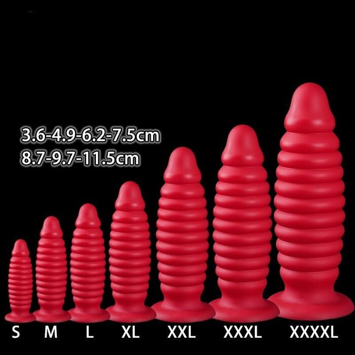 Анальний плагін Hrekssi з спіраллю, 7 розмірів, з силікону, для чоловіків та жінок. Розміри S-XXXXL, чорний колір. Стимуляція простати, анальний дилататор, з присоскою.