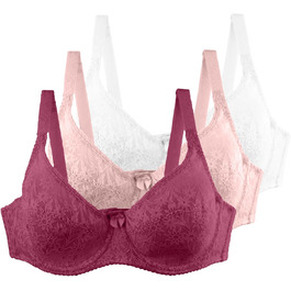 3 штуки бюстгальтерів без кісточок для жінок Push Up, сексуальний, дихаючий, м'який, зручний, класичний спортивний бюстгальтер для щодня, йоги, фітнесу, активного відпочинку. Кольори: рожевий, винний, білий. 105D