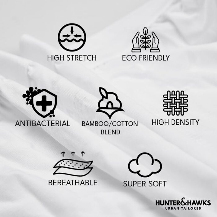 Боксерки чоловічі Hunter & Hawks 4 шт. у наборі, розмір S-6X, м'які, антибактеріальні, дихаючі, ідеальна посадка, Coo Dry Sips, мультипак (XXL, білий)