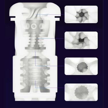 Електричний мастурбатор-чаша QgLust з 8 обертовими, телескопічними головками, 7 вібраціями, 5 частотами, керуванням через додаток, автоматичним режимом, реалістичним дизайном, водонепроникністю. Іграшка для чоловіків